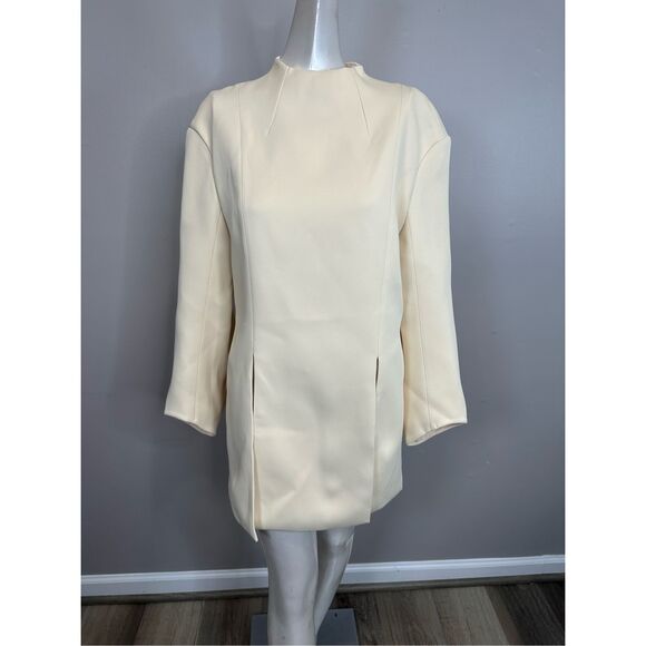 Khaite Mahni Crepe Satin Top in Ivory Size US 4 $1880 - Picture 4 of 10